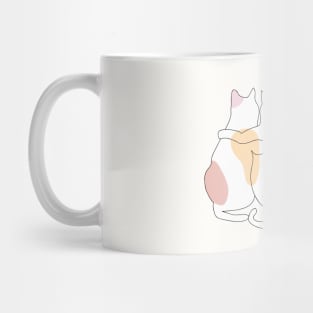 3 Cats Together Line Art Mug